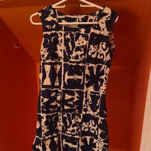 Vintage 60s Blue patterned dress